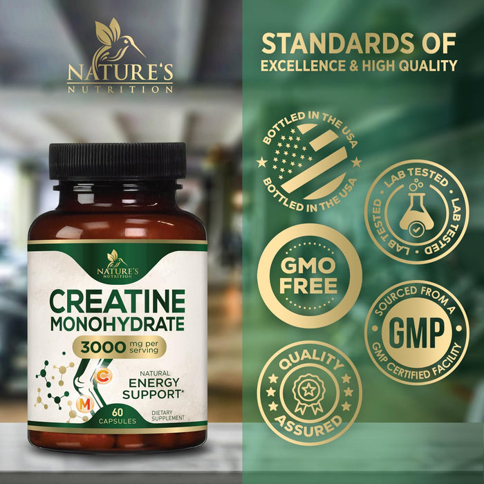 Creatine Monohydrate 3000 mg - 60 Capsules