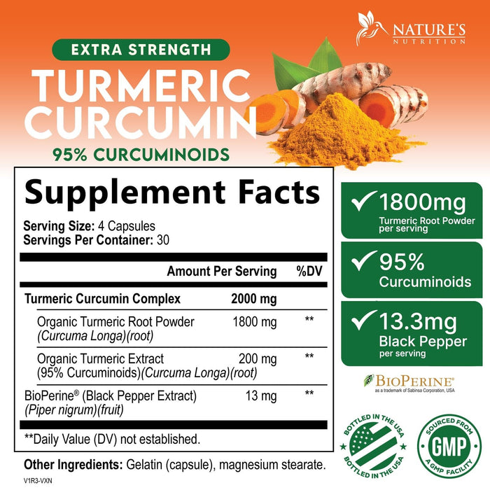 Turmeric Curcumin + Black Pepper 2000 mg - 120 Count