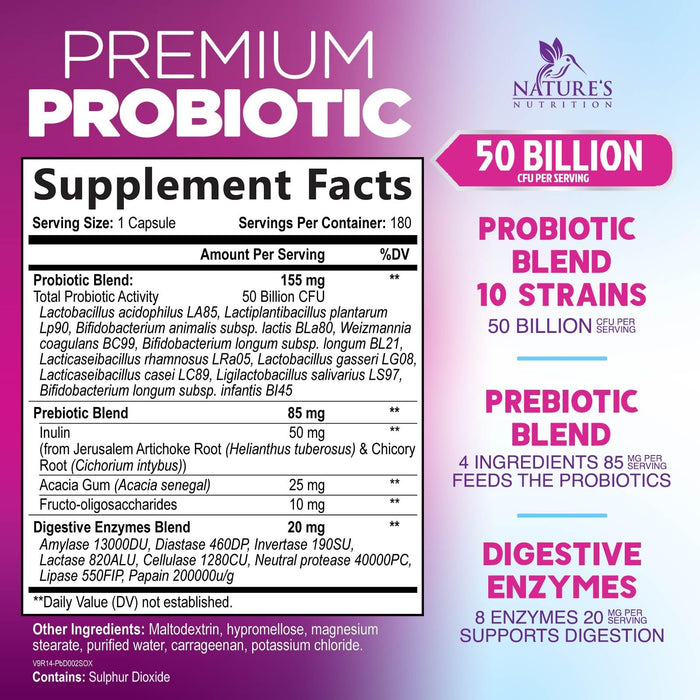 Probiotic + Prebiotics 60 Billion CFU - 180 Capsules