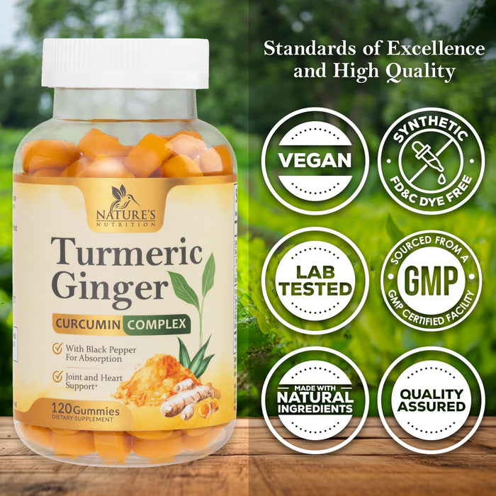 Turmeric Curcumin Gummies - Peach, 120 Gummies