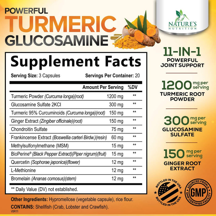 Turmeric Curcumin + Ginger & Black Pepper 2000 mg - 60 Capsules