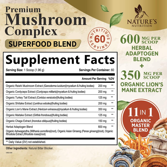 Mushroom Complex Powder 11-in-1 - 60 Servings