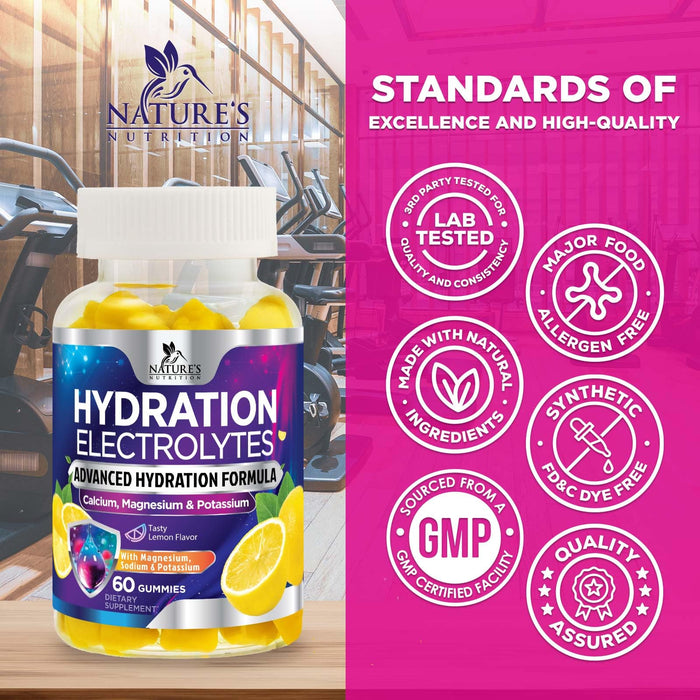 Electrolyte Gummies - Lemon, 60 Gummies