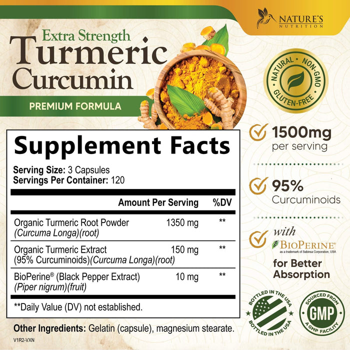 Turmeric Curcumin 1500mg â€“ 360 Capsules
