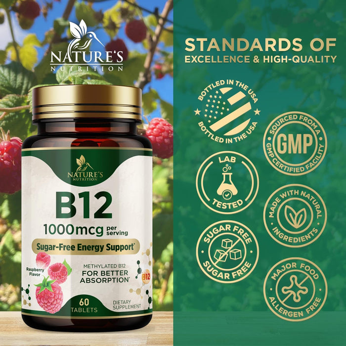 Vitamin B12 (Methylcobalamin) 1000 mcg - 60 Chewable Tablets