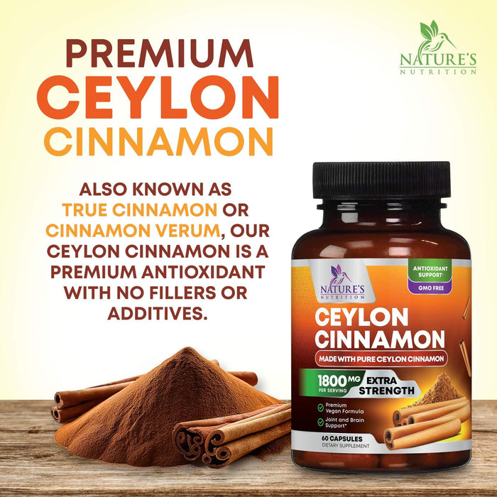 Ceylon Cinnamon 1800 mg - 60 Capsules
