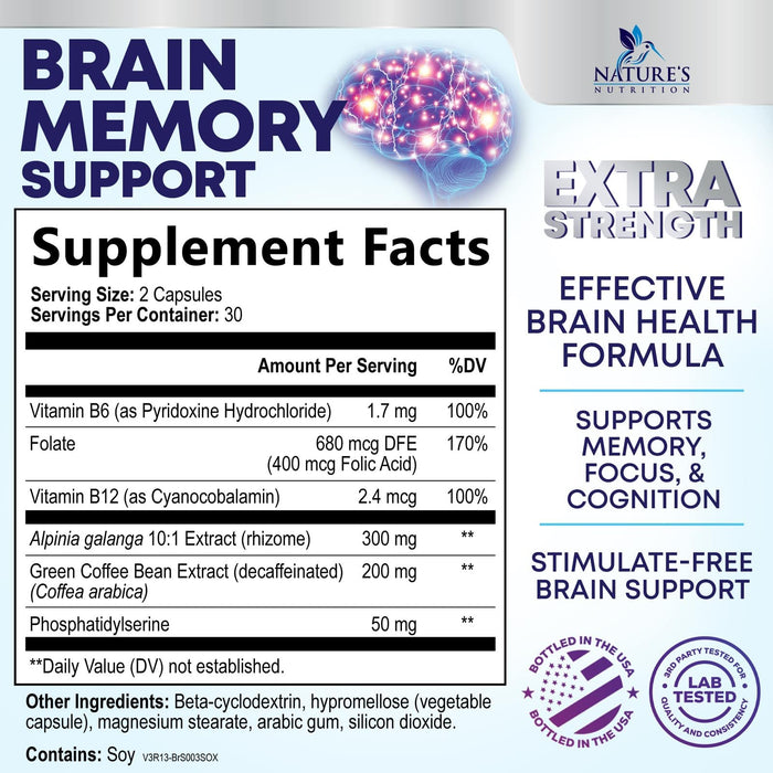 Brain & Memory Support - 60 Capsules