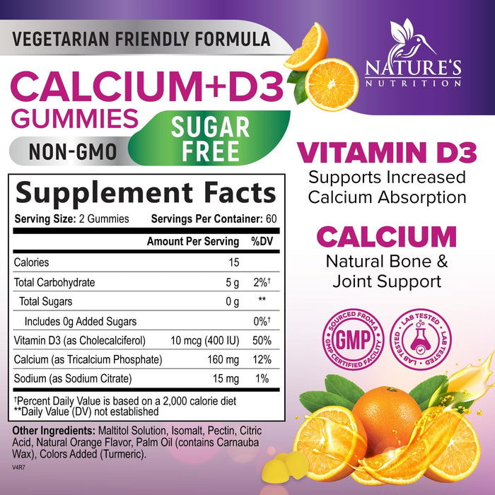 Calcium + Vitamin D3 400 IU - Berry, 120 Gummies