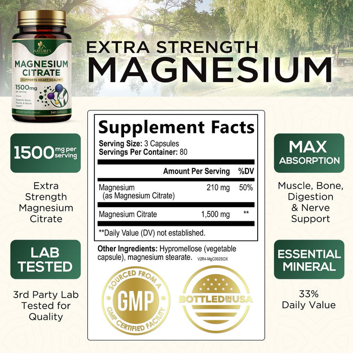 Magnesium 1000 mg - 240 Capsules