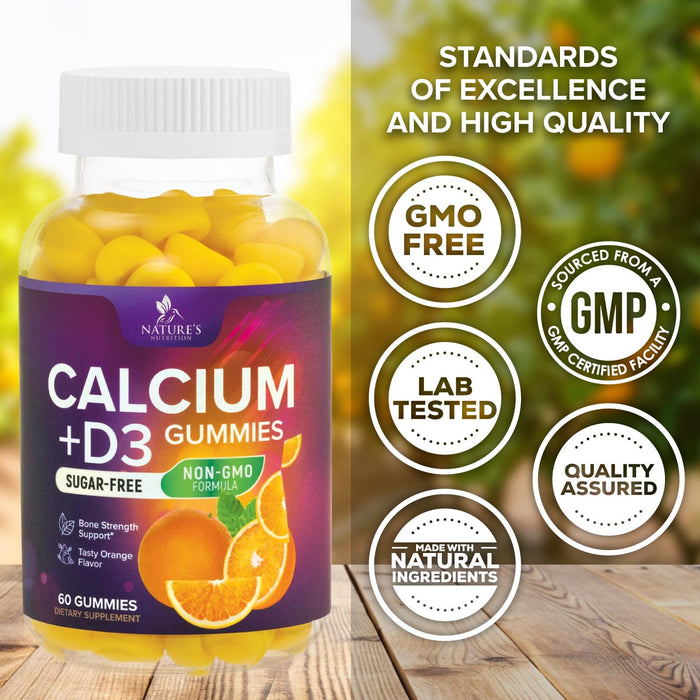Calcium + Vitamin D3 400 IU - Berry, 60 Gummies