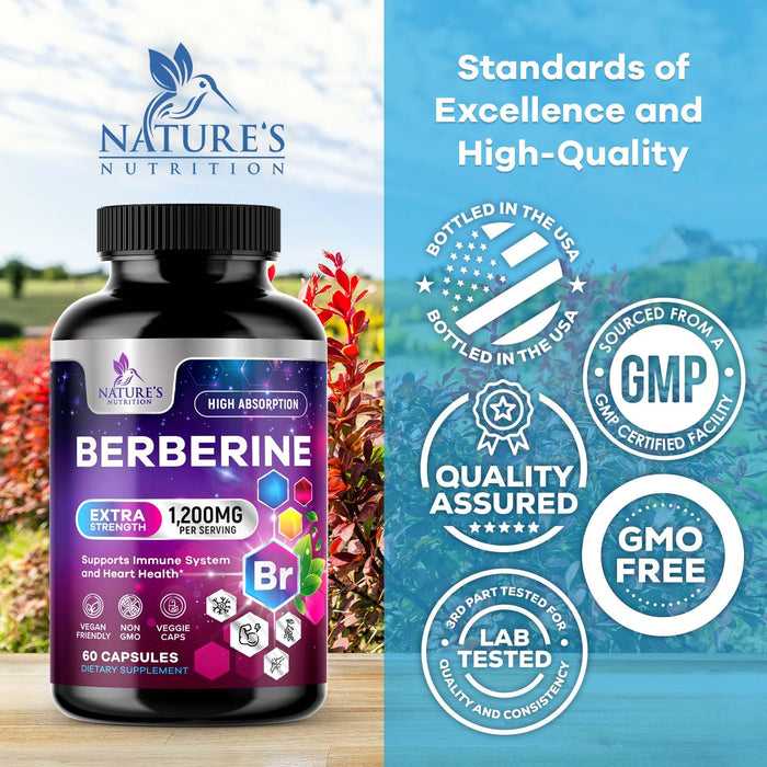 Berberine HCl 1200 mg - 60 Capsules