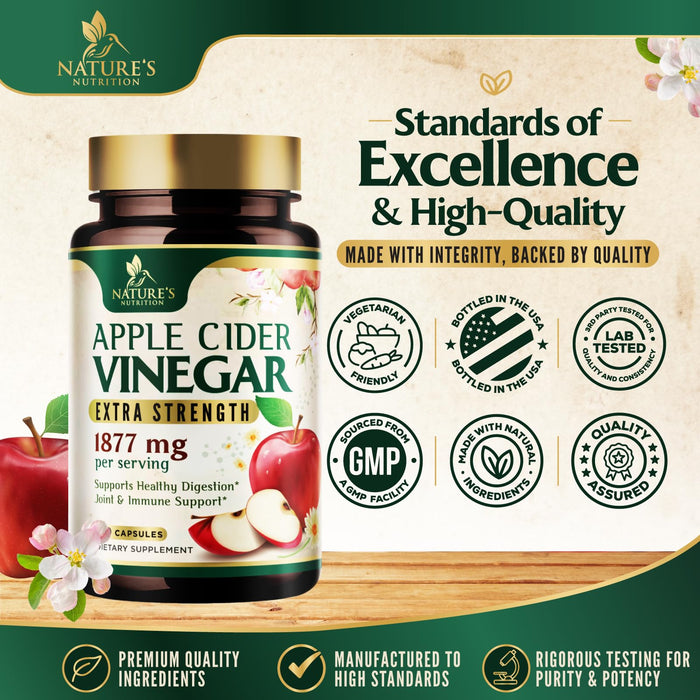 Apple Cider Vinegar 1877 mg - 60 Capsules
