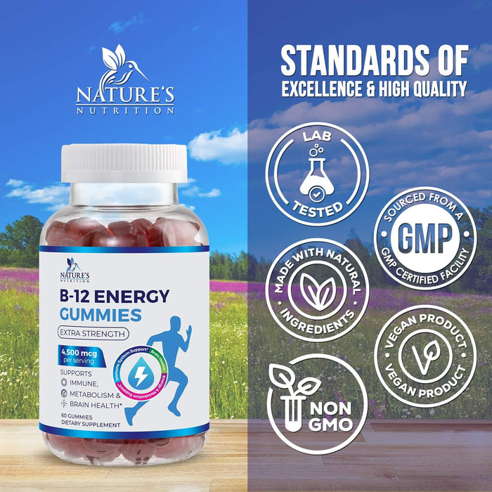 B-12 Vitamin Energy Gummies â€“ 4500mcg â€“ 120 Count