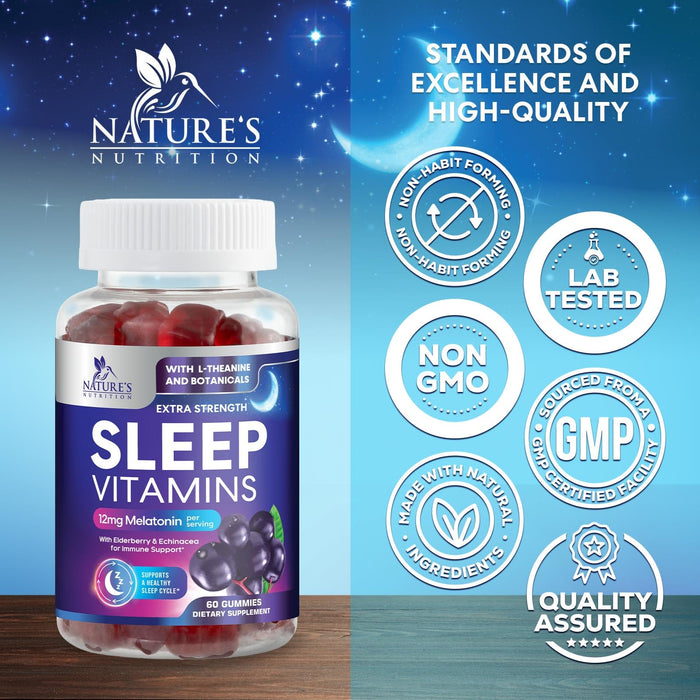 Melatonin Sleep Gummies 12 mg - 60 Gummies