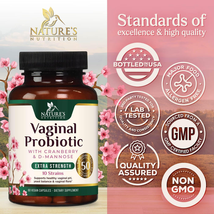 Vaginal Probiotic + Cranberry & Prebiotics 50 Billion CFU - 60 Capsules