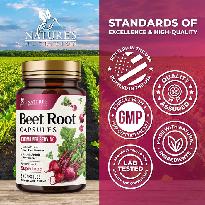Beet Root 1300 mg - 60 Capsules