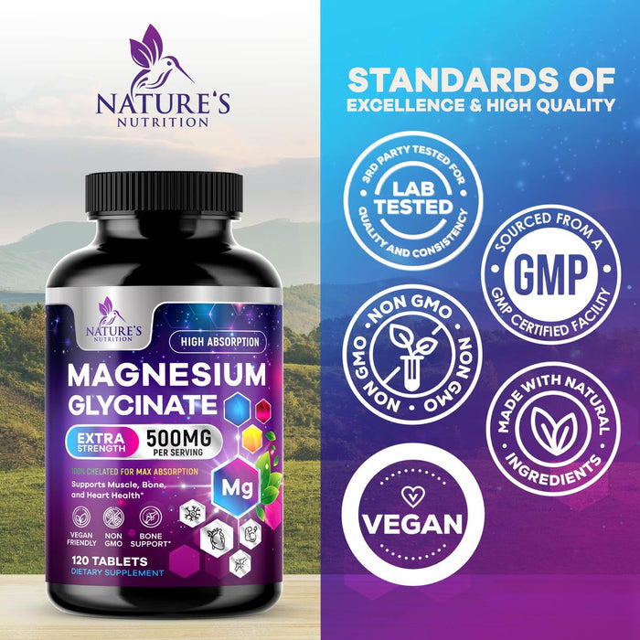 Magnesium Glycinate 500 mg - 120 Tablets
