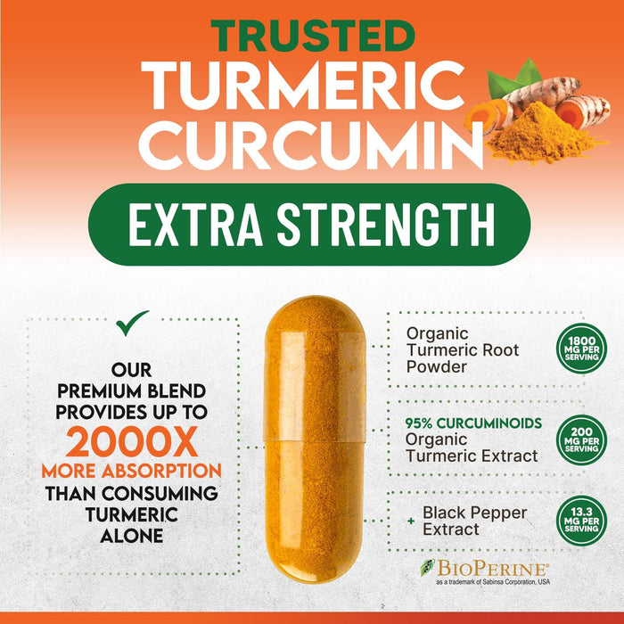 Turmeric Curcumin + Black Pepper 2000 mg - 120 Count