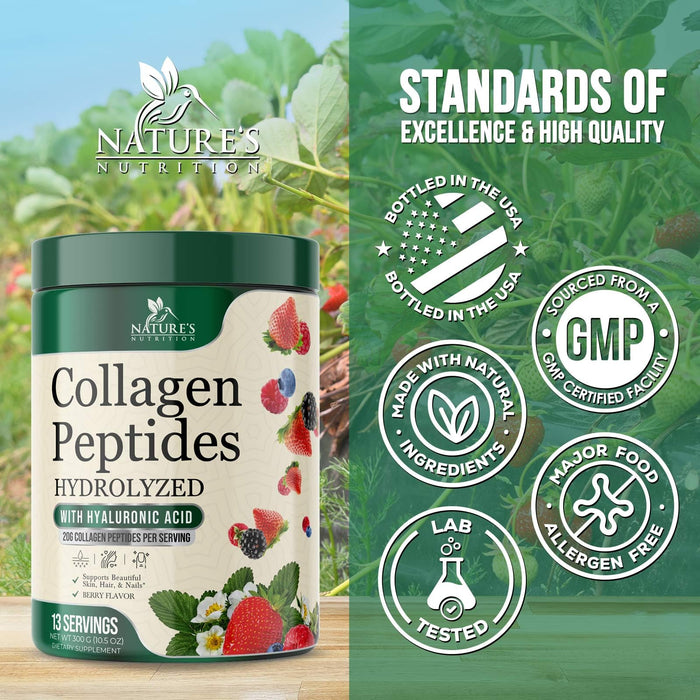 Collagen Peptides Powder + Hyaluronic Acid 20 g - Berry, 10.5 oz