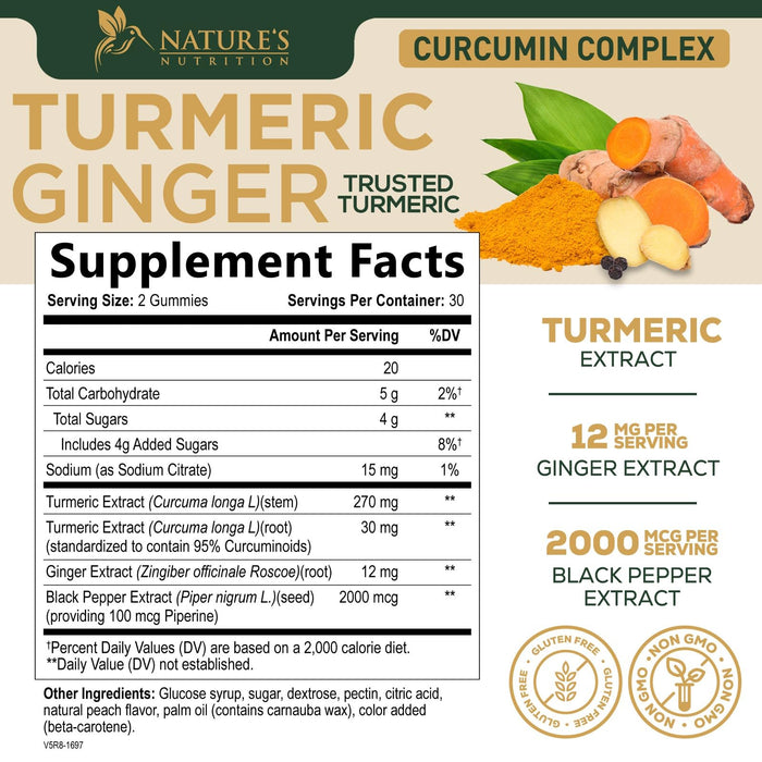 Turmeric and Ginger Gummies â€“ 60 Count