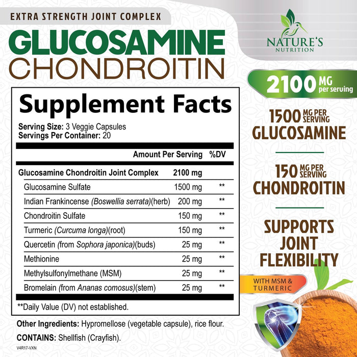 Glucosamine Chondroitin MSM 2100mg Complex â€“ 60 Capsules