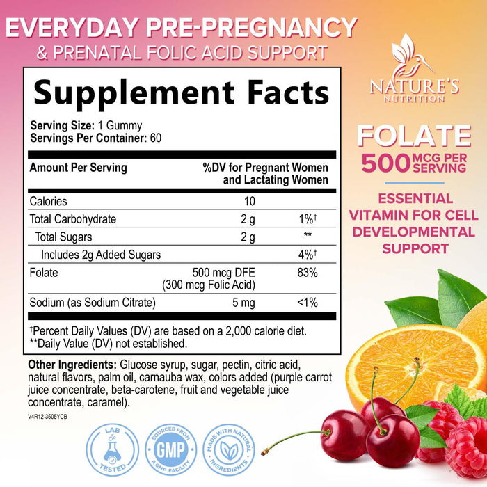 Folic Acid 785 mcg - 60 Gummies