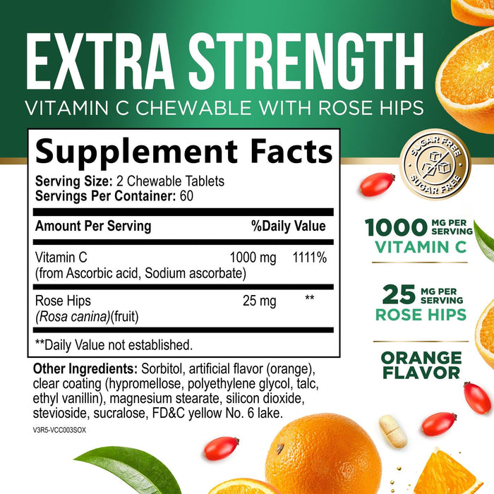 Vitamin C 1000 mg - 120 Chewable Tablets