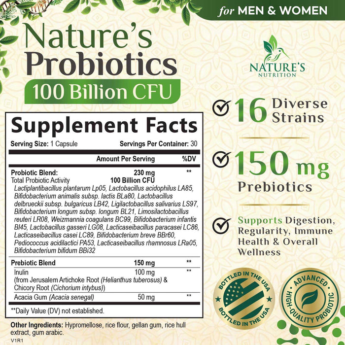 Women's Probiotic + Prebiotics 100 Billion CFU - 30 Capsules