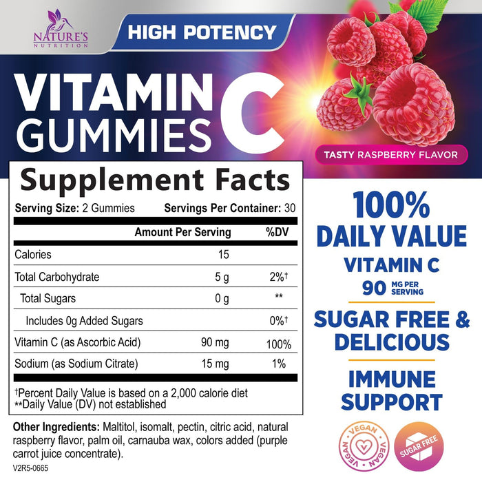 Vitamin C - Raspberry, 60 Gummies