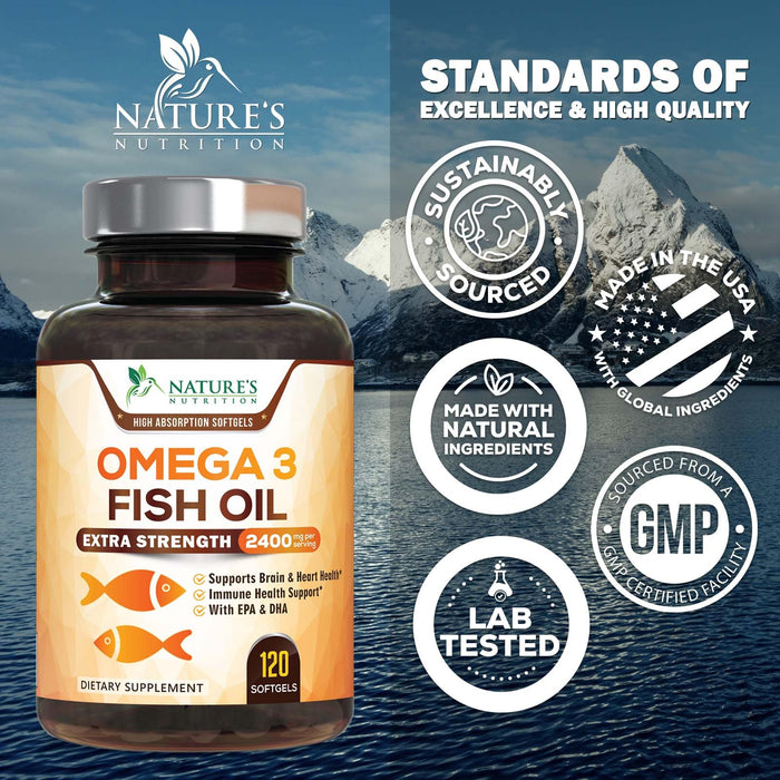 Omega-3 Fish Oil 2400 mg - 120 Softgels