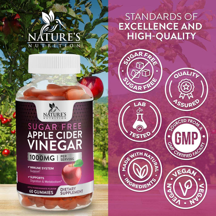 Apple Cider Vinegar + Vitamin B12 1000 mg - 60 Gummies