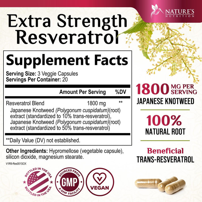 Resveratrol 1800mg â€“ 60 Vegan Capsules