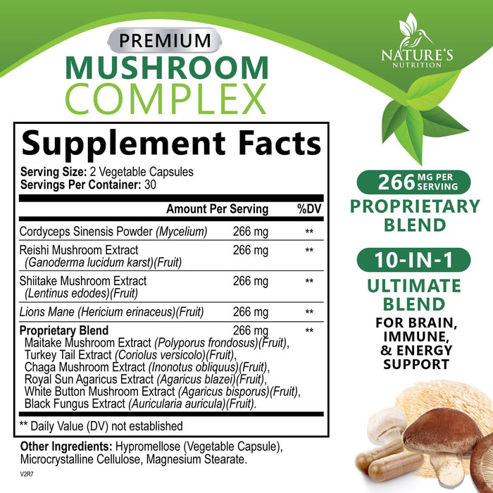 Mushroom Complex 10-in-1 1330 mg - 60 Capsules