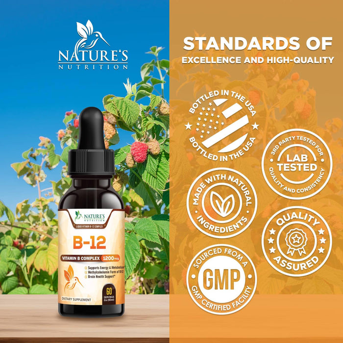 Vitamin B12 (Methylcobalamin) - Raspberry, 2 Fl Oz