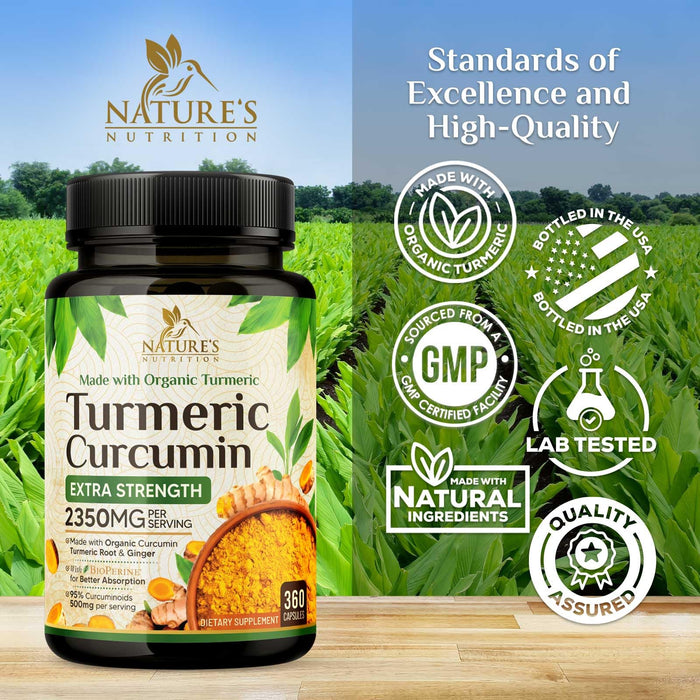Turmeric Curcumin + Ginger & Black Pepper 1750 mg - 360 Count