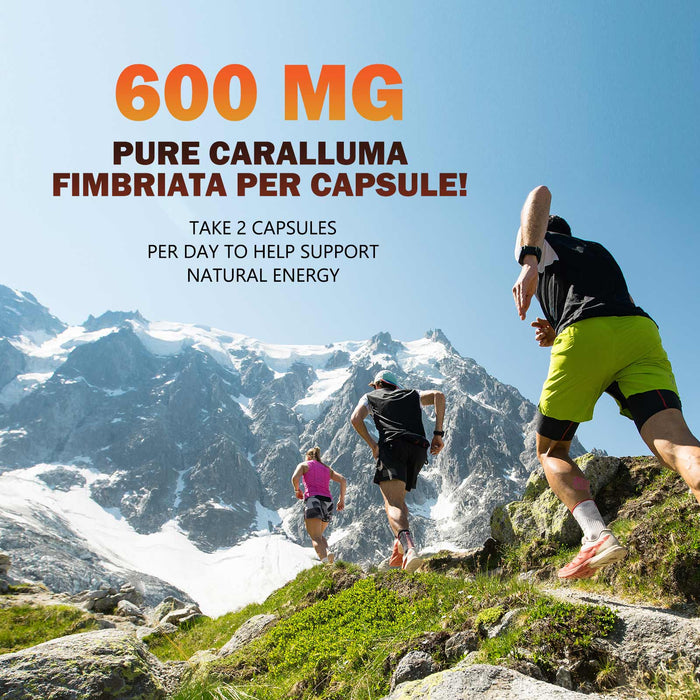 Pure Caralluma Fimbriata Extract Highly Concentrated 1200mg - Natural Caralluma Fimbriata Capsules Endurance Support, Best Vegan Supplement for Men & Women, Non-GMO