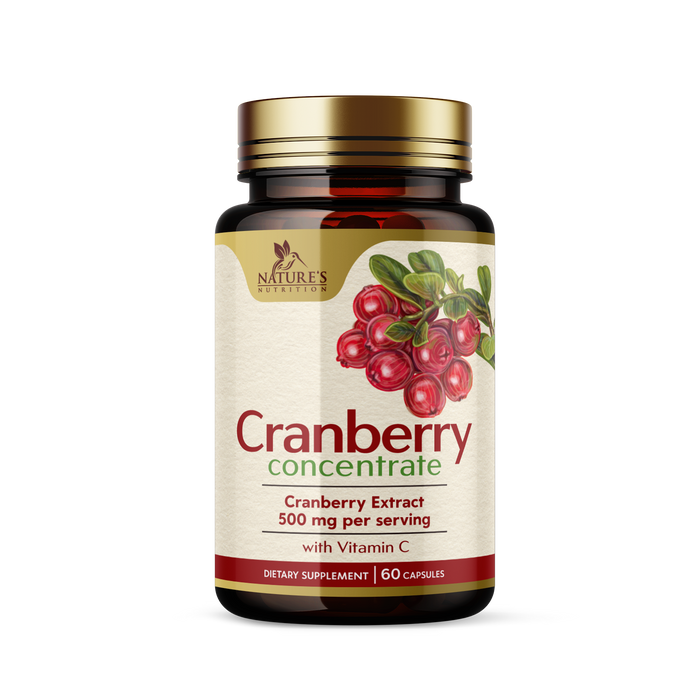 Cranberry Pills with Vitamin C & E - Cranberry Supplements for Men & Women, Urinary Tract Health Support, Sugar Free Formula, Gluten Free & Non-GMO, Fruit Cranberry Powder Extract Pill - 60 Capsules