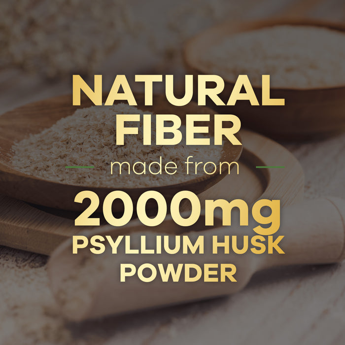 High Absorption Psyllium Husk Capsules 2000mg, Natural Soluble Fiber Supplement Non-GMO Gluten Free Digestive Support, Psyllium Fiber Caps Support Digestion & Regularity