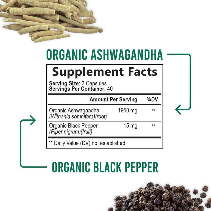 Ashwagandha 1310mg with Ashwagandha Root Powder & Black Pepper Extract